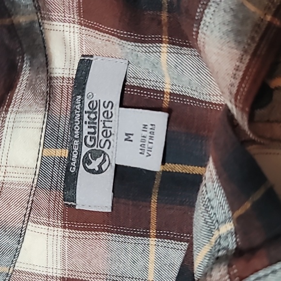 Men’s Gander Mountain Guide Series Flannel Button Up Shirt Size Medium Black - Picture 6 of 14
